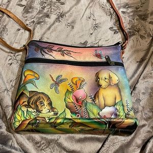 Anuschka Dog Shoulder Bag